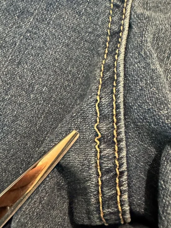 d.jeans Size 10 Trouser Jeans Braided Waistband Dark Wash Stretch Straight Leg - Picture 11 of 11